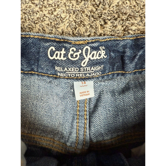 Lot of 3 Boys Cat and Jack Denim Jeans Size 14 Boot Cut Relaxed Straight Leg - Picture 3 of 16